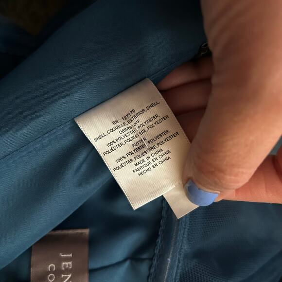 Jenny Yoo Annabelle Teal Tulle Pleated Strapless Formal Bridesmaid Dress Size 4 - Picture 7 of 7